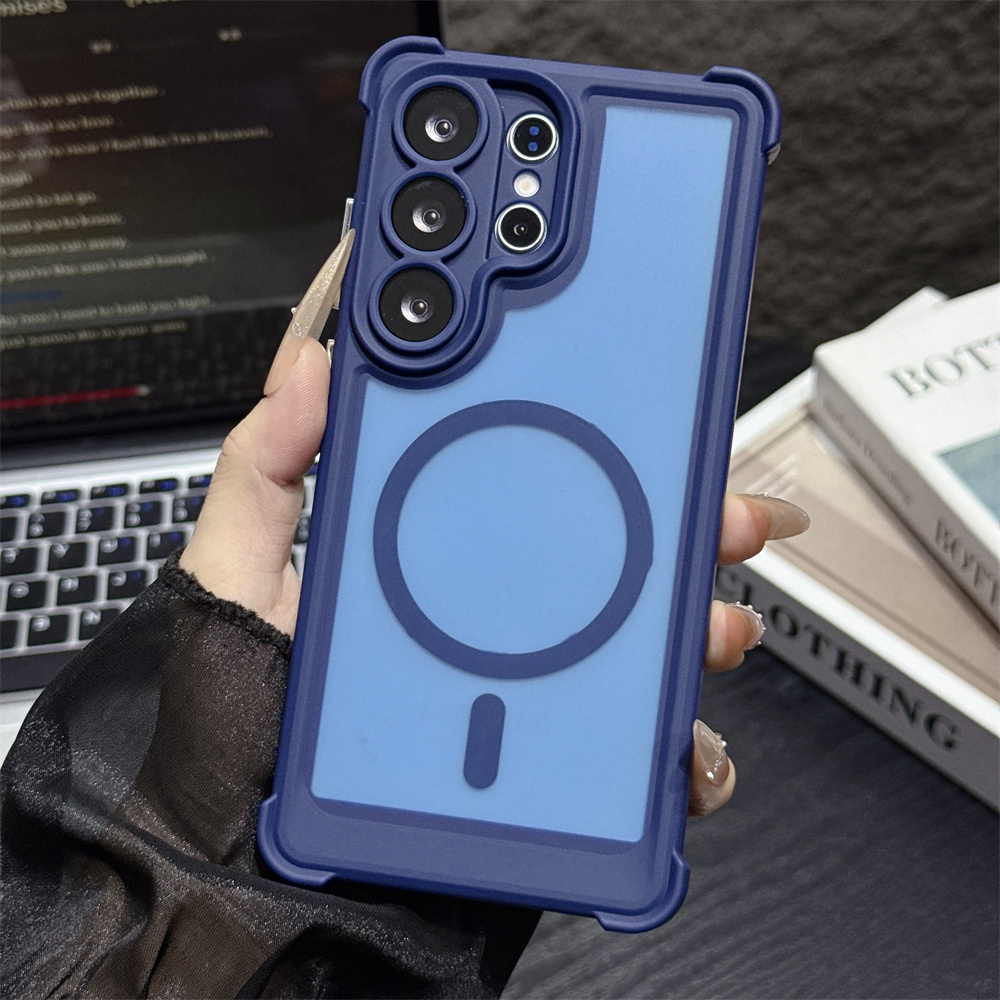 Matte Frosted Case - غطاء هاتف مغناطيسي مقاوم للصدمات شبه