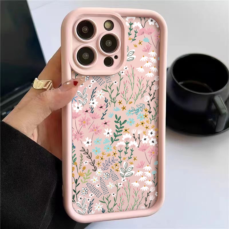 Phone Cases Iphone 11 - جراب هاتف وردي بنمط زهور الخيزران