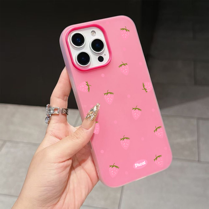 جراب هاتف بنمط الفراولة الوردي - مراجعة Phone Cases Xs Iphone وسعره